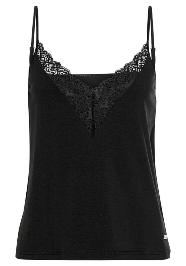 LASCANA LASCANA Тениска за спане 'Anemone'  черно