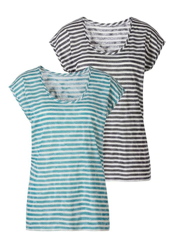 LASCANA LASCANA Тениска  зелено / черно / бяло