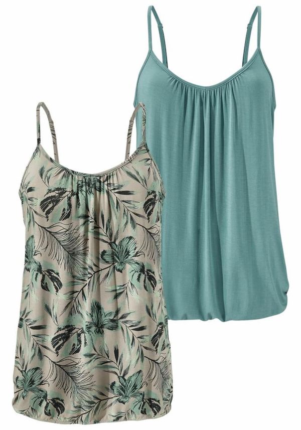 LASCANA LASCANA Топ  бежово / зелено