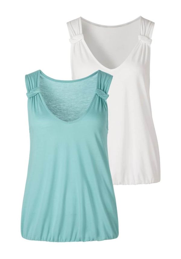 LASCANA LASCANA Топ  лазурно синьо / бяло