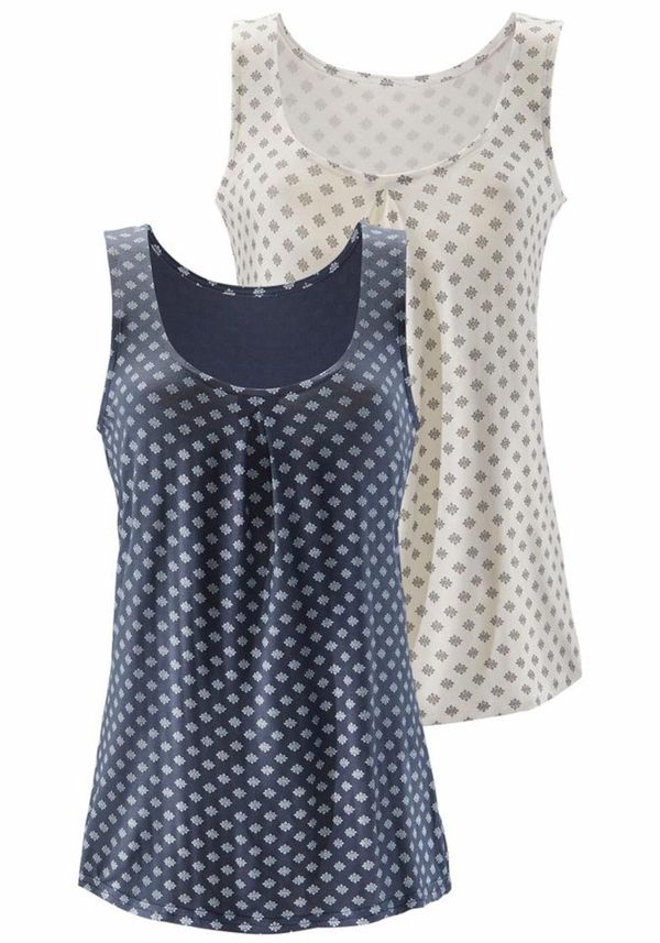 LASCANA LASCANA Топ  опушено синьо / естествено бяло