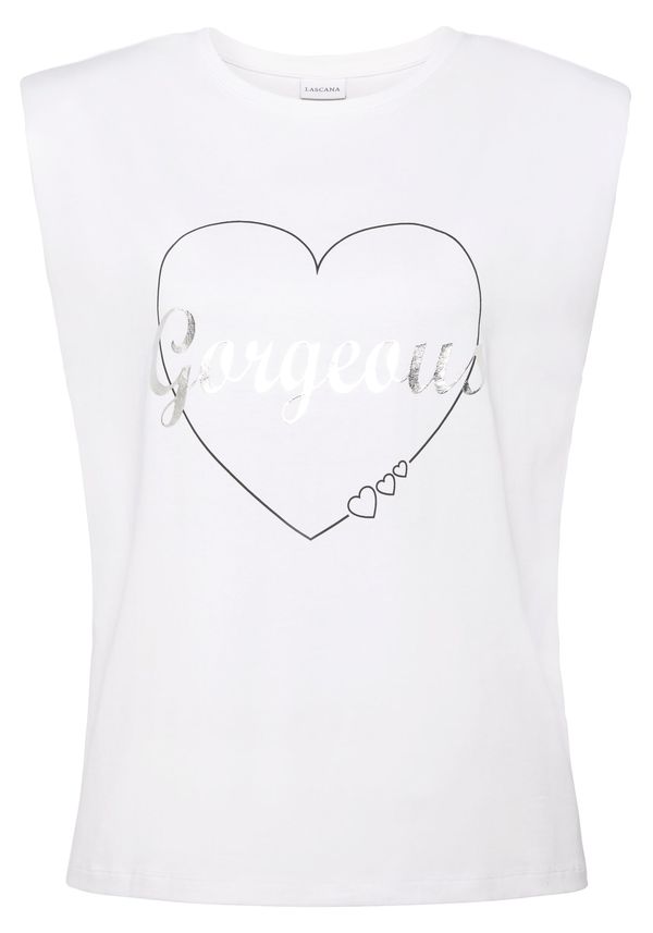 LASCANA LASCANA Топ  сребърно / бяло