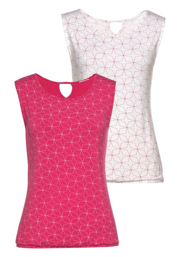 LASCANA LASCANA Топ  тъмнорозово / бяло