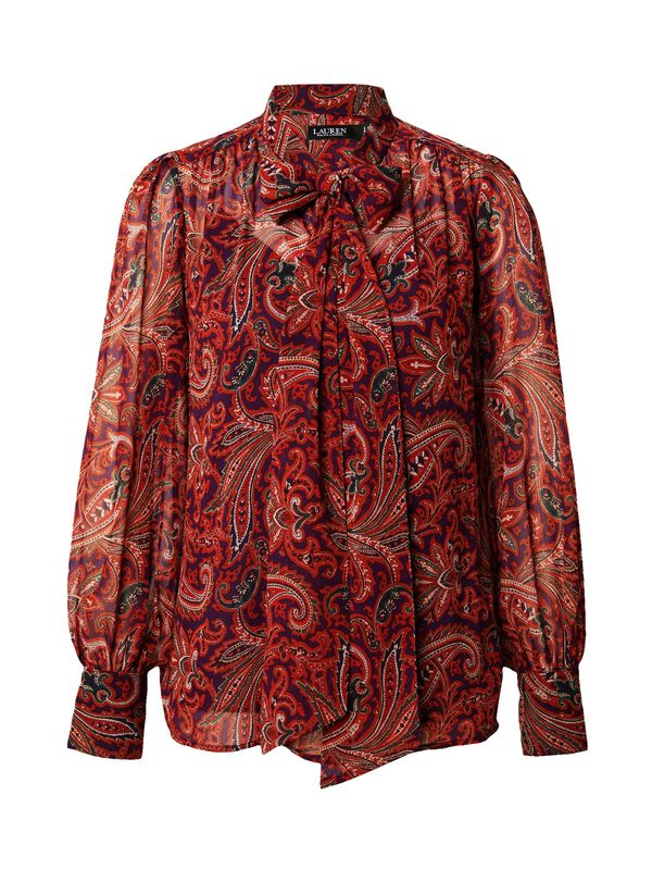 Lauren Ralph Lauren Lauren Ralph Lauren Блуза 'KLARYCE'  зелено / тъмнолилаво / тъмнооранжево / бяло