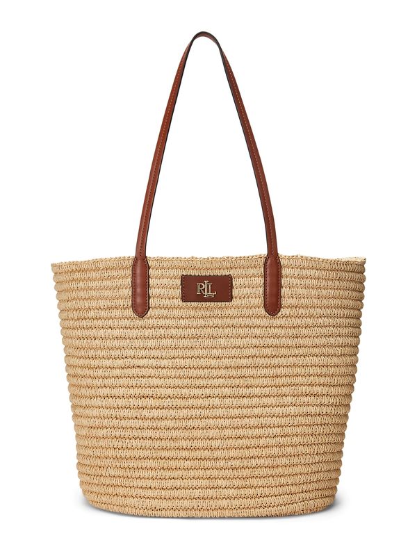 Lauren Ralph Lauren Lauren Ralph Lauren "Чанта тип ""Shopper""" 'Brie'  камел / тъмнокафяво / бяло