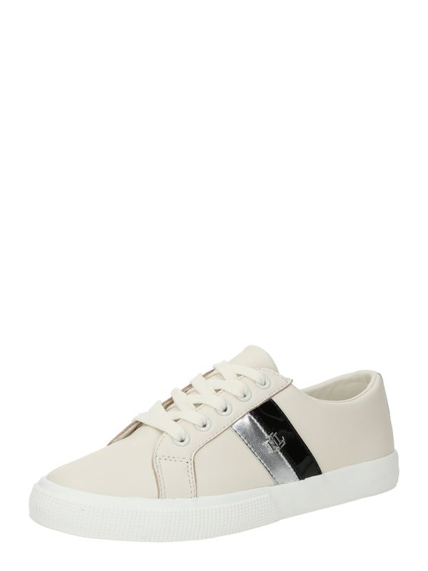 Lauren Ralph Lauren Lauren Ralph Lauren Ниски маратонки 'JANSON II'  черно / сребърно / бял памук