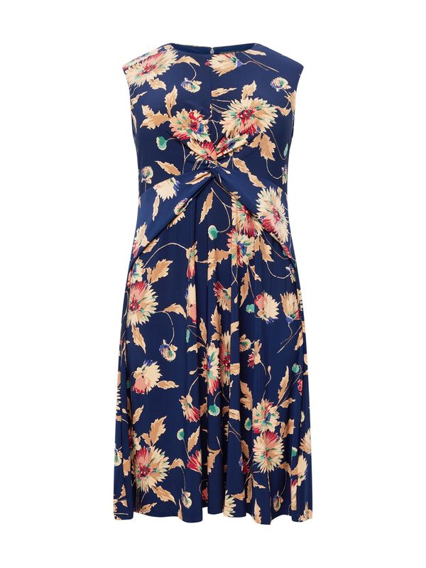 Lauren Ralph Lauren Plus Lauren Ralph Lauren Plus Рокля 'TESSANNE'  бежово / нейви синьо / зелено / червено