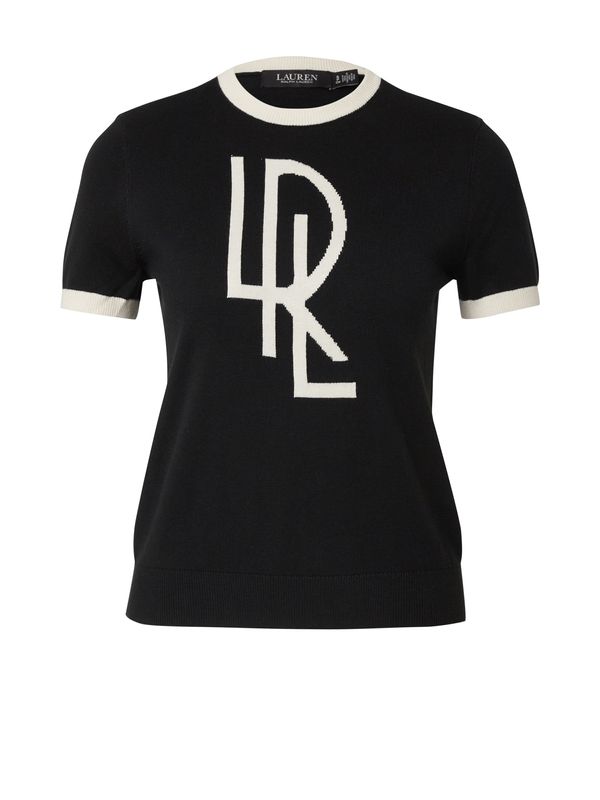 Lauren Ralph Lauren Lauren Ralph Lauren Пуловер 'EYELAH'  черно / бяло