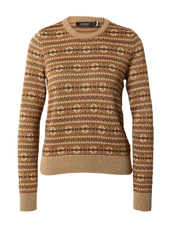 Lauren Ralph Lauren Lauren Ralph Lauren Пуловер 'LURYZA'  бежово / кафяво / светлокафяво / злато