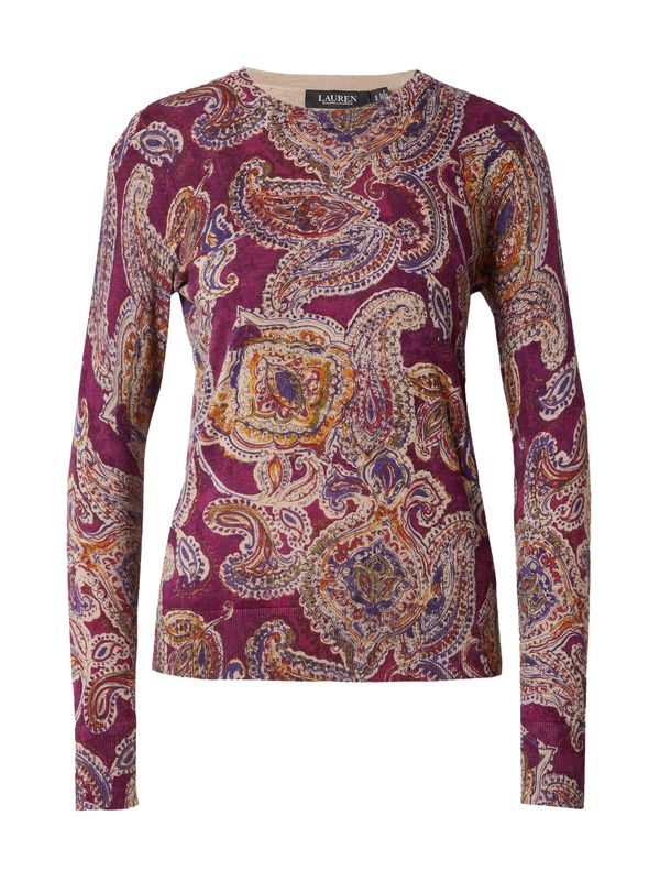 Lauren Ralph Lauren Lauren Ralph Lauren Пуловер 'SHAVONNE'  бежово / златистожълто / виолетов / бургундово червено