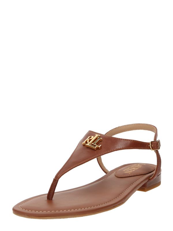 Lauren Ralph Lauren Lauren Ralph Lauren Сандали с разделител за пръстите 'Ellington'  кафяво / злато