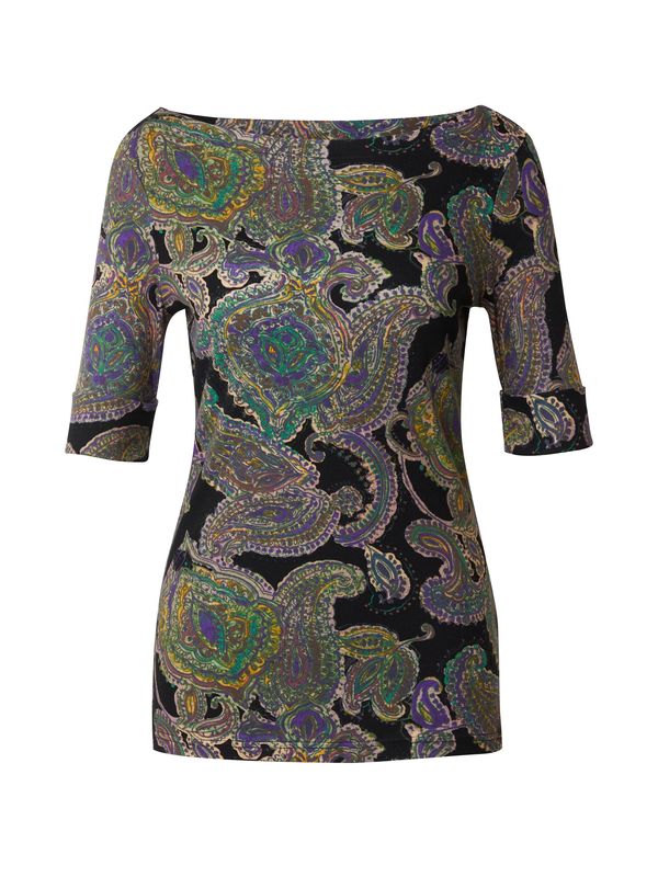 Lauren Ralph Lauren Lauren Ralph Lauren Тениска  бежово меланж / тревнозелено / тъмнолилаво / черно