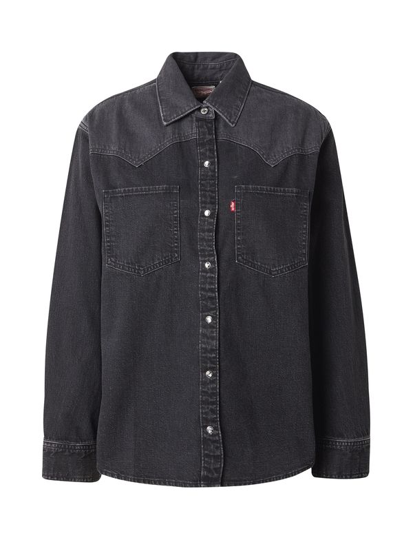 LEVI'S ® LEVI'S ® Блуза 'Teodora Western Shirt'  ярко червено / черен деним / бяло