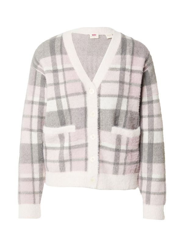 LEVI'S ® LEVI'S ® Плетена жилетка 'Betty Cardigan Pocketed'  сиво / бледорозово / бяло