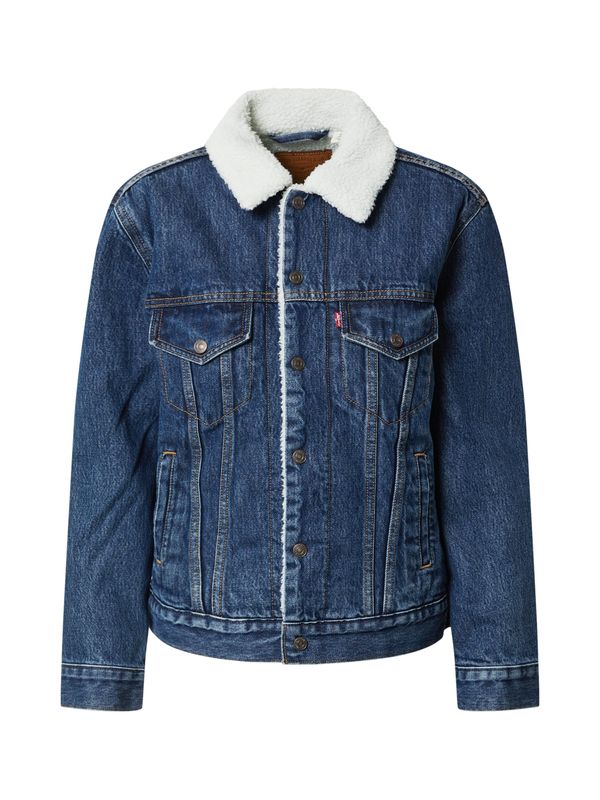 LEVI'S ® LEVI'S ® Преходно яке 'Ex BF Sherpa Trucker'  синьо / бяло