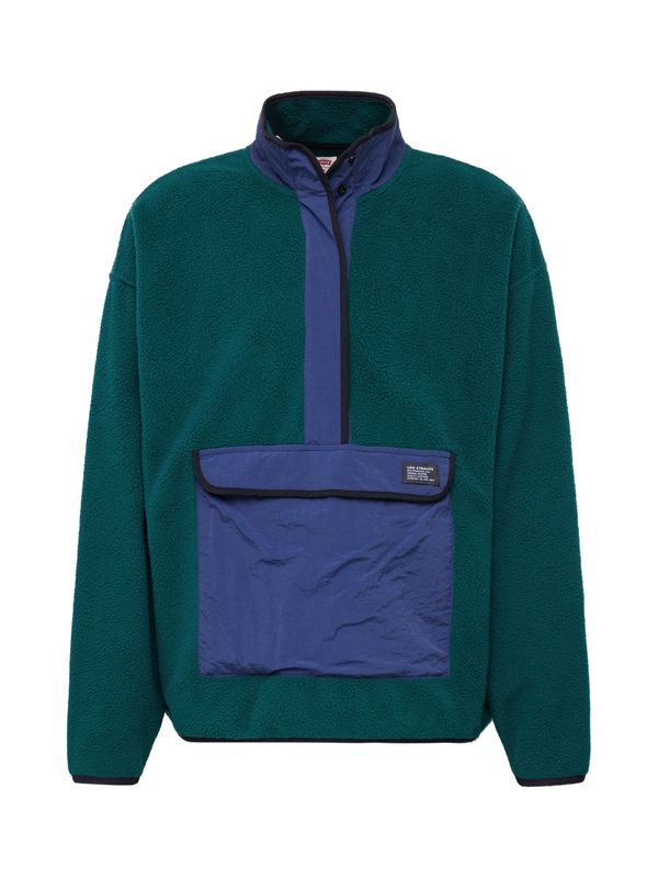LEVI'S ® LEVI'S ® Пуловер 'Polar Fleece Mock Neck Sweatshirt'  тъмносиньо / тъмнозелено / черно