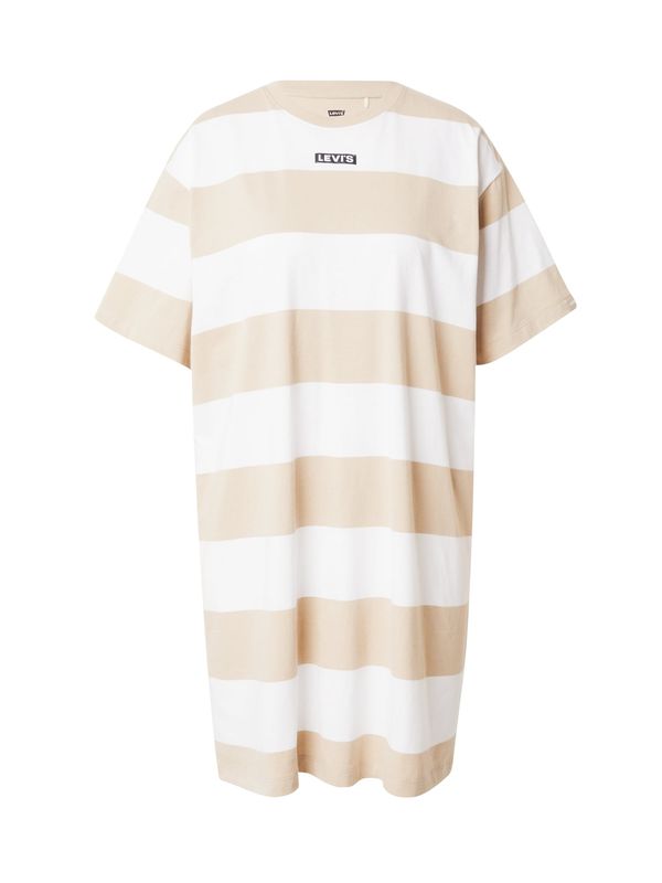 LEVI'S ® LEVI'S ® Рокля 'GR Britt Tshirt Dress'  цвят "пясък" / бяло