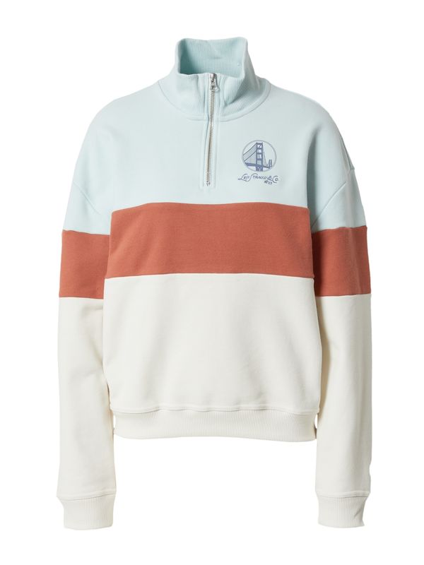 LEVI'S ® LEVI'S ® Суичър 'Graphic Rue 1/4 Zip Crew'  небесносиньо / кестеняво кафяво / бяло