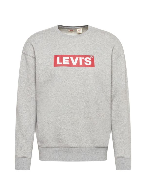 LEVI'S ® LEVI'S ® Суичър 'T3 Relaxed Graphic Crew'  сив меланж / гренадин / бяло