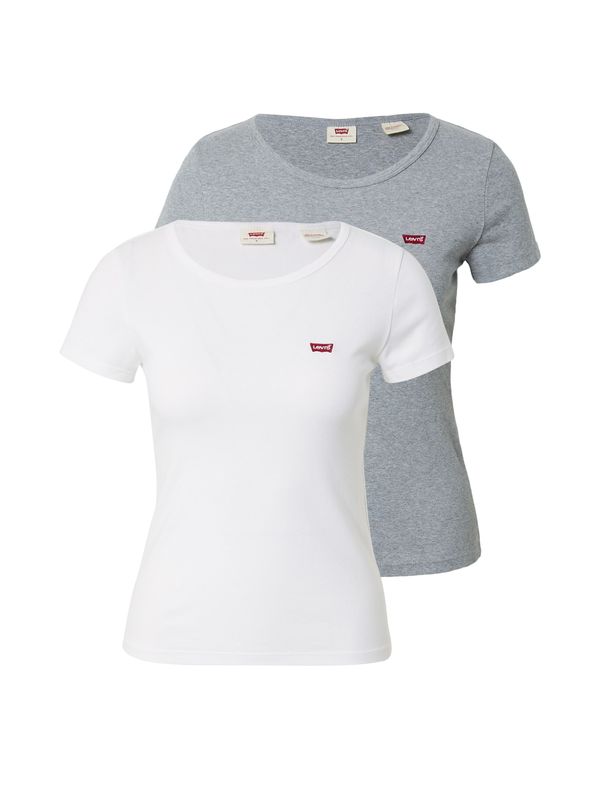 LEVI'S ® LEVI'S ® Тениска '2Pack Crewneck Tee'  сив меланж / червено / бяло