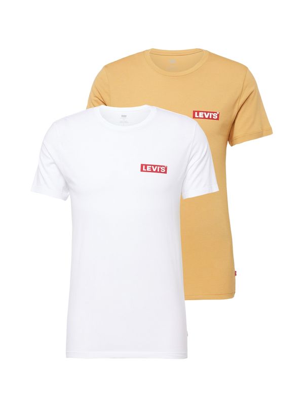 LEVI'S ® LEVI'S ® Тениска '2Pk Crewneck Graphic'  жълто / бяло