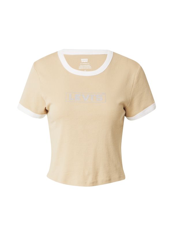 LEVI'S ® LEVI'S ® Тениска 'Graphic Mini Ringer'  цвят "пясък" / сиво / бяло
