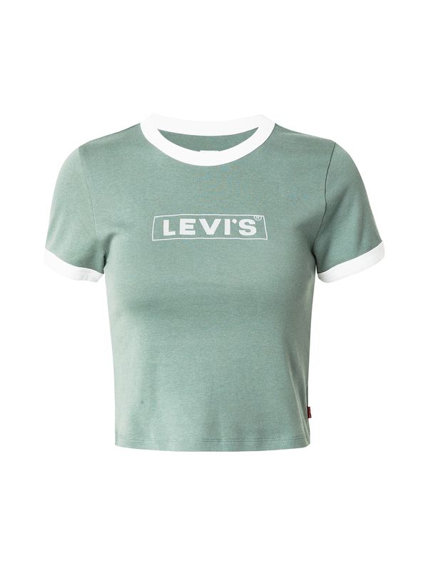LEVI'S ® LEVI'S ® Тениска 'Graphic Mini Ringer'  мента / сребърно / бяло