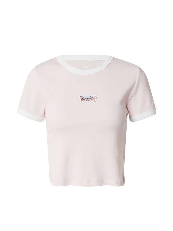 LEVI'S ® LEVI'S ® Тениска 'Graphic Mini Ringer'  светлосиньо / зелено / пастелно розово / бяло