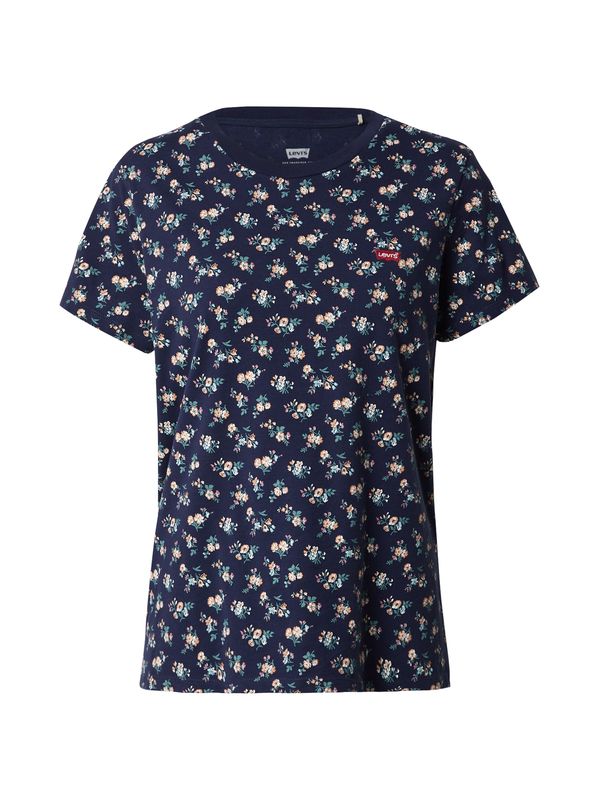 LEVI'S ® LEVI'S ® Тениска 'Perfect Tee'  нейви синьо / смарагдово зелено / оранжево / бяло