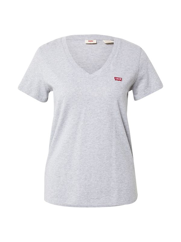 LEVI'S ® LEVI'S ® Тениска 'Perfect Vneck'  сив меланж / червено