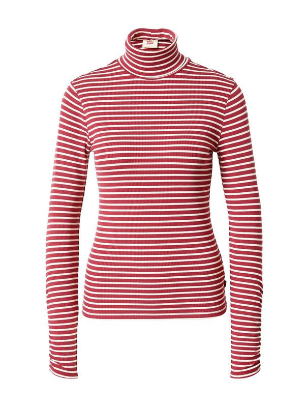 LEVI'S ® LEVI'S ® Тениска 'Ruched Turtleneck'  тъмночервено / мръсно бяло