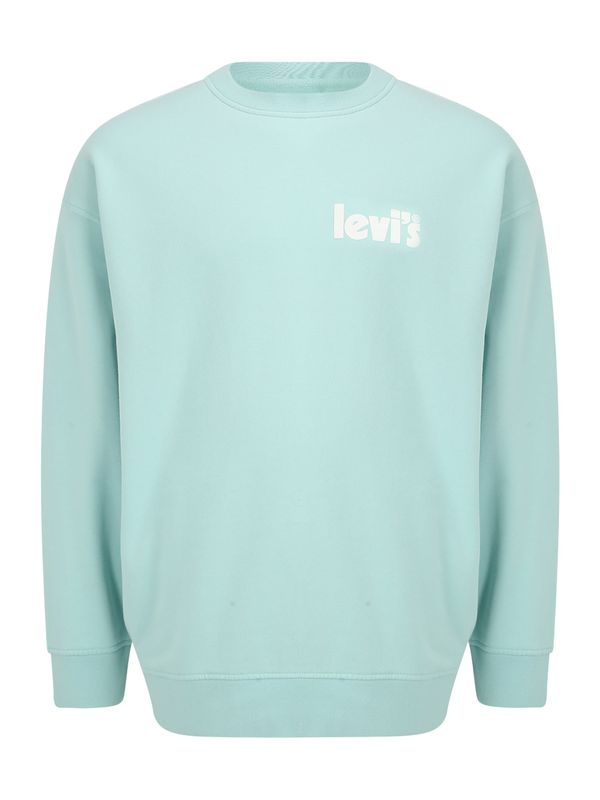 Levi's® Big & Tall Levi's® Big & Tall Суичър 'Big Relaxed Graphic Crew'  тюркоазен / бяло