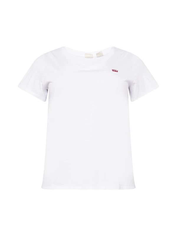 Levi's® Plus Levi's® Plus Тениска 'PL V Neck Tee'  червено / бяло
