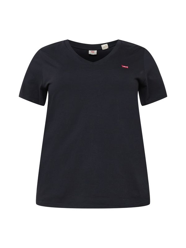 Levi's® Plus Levi's® Plus Тениска 'PL V Neck Tee'  червено / черно / бяло