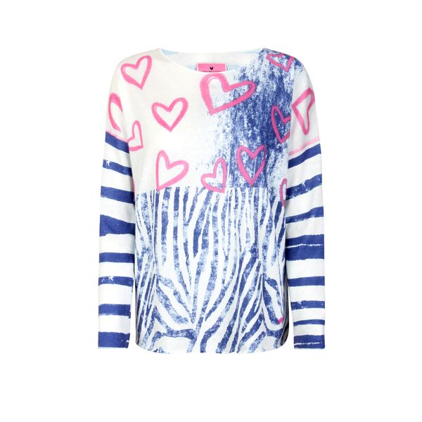 LIEBLINGSSTÜCK LIEBLINGSSTÜCK Пуловер 'Tari'  кралско синьо / розово / бяло