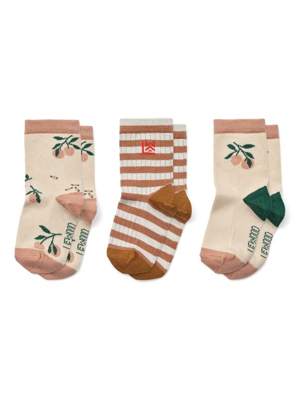 Liewood Liewood Къси чорапи 'Silas'  бежово / зелено / праскова / червено