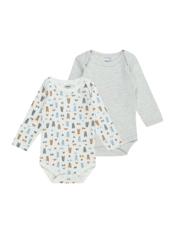 LILIPUT LILIPUT Бебешки гащеризони/боди  тъмнобежово / светлосиньо / сив меланж / бяло