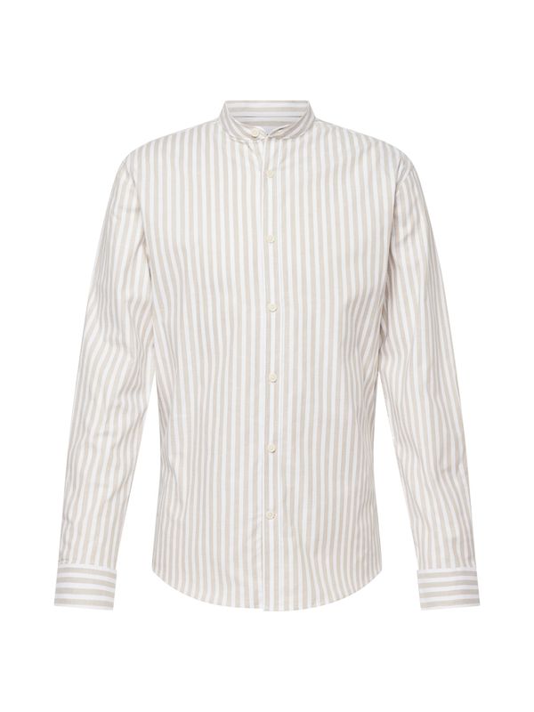 Lindbergh Lindbergh Риза 'Manderin'  цвят "пясък" / бяло