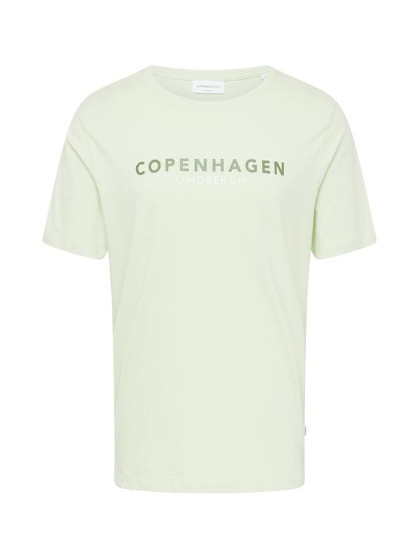 Lindbergh Lindbergh Тениска 'Copenhagen'  елхово зелено / пастелно зелено / бяло