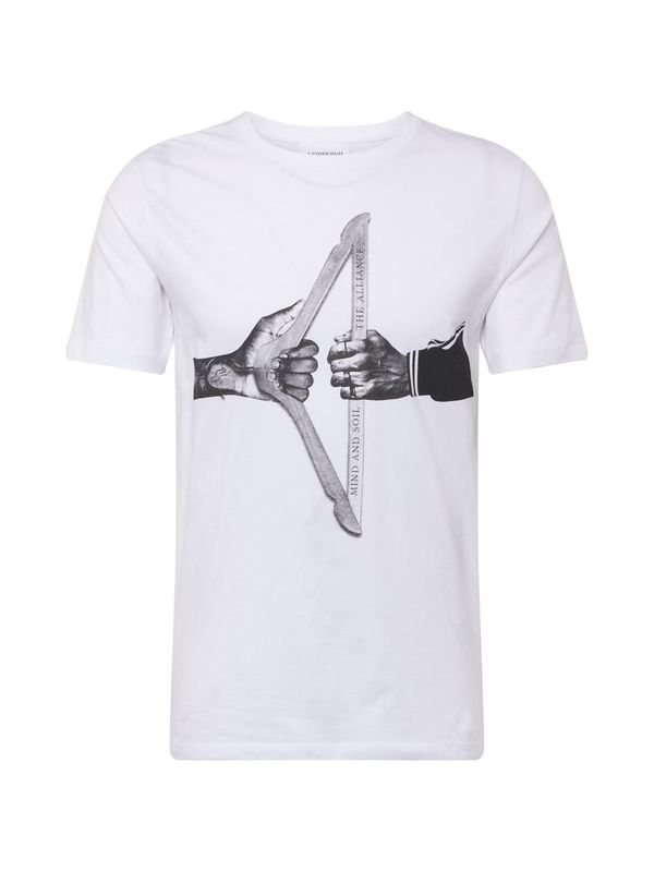 Lindbergh Lindbergh Тениска  сиво / черно / бяло
