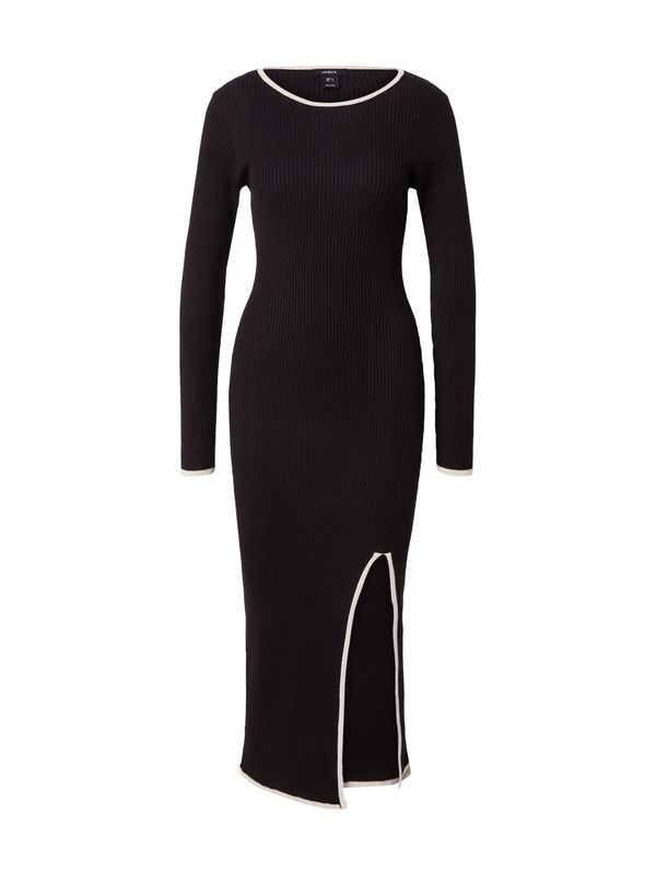 Lindex Lindex Плетена рокля 'Jade'  черно / мръсно бяло