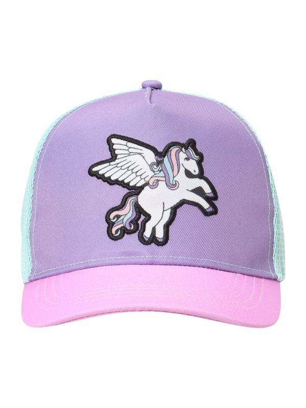 Lindex Lindex Шапка с периферия  аквамарин / лавандула / орхидея / черно