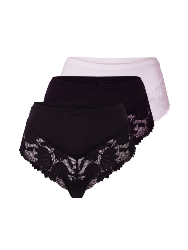 Lindex Lindex Слип 'Flora'  черно / бяло