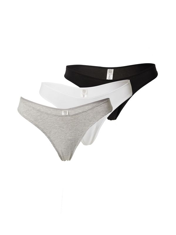 Lindex Lindex Стринг 'Nellie'  сиво / черно / бяло