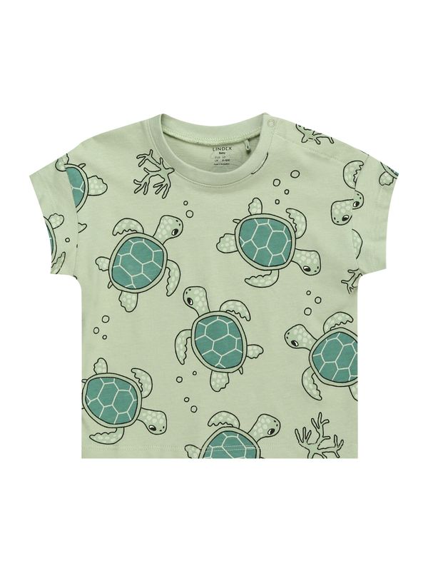 Lindex Lindex Тениска 'Turtle'  маслина / тъмнозелено / черно
