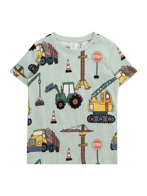 Lindex Lindex Тениска 'Working Vehicles'  тюркоазен / жълто / тъмнозелено / оранжево