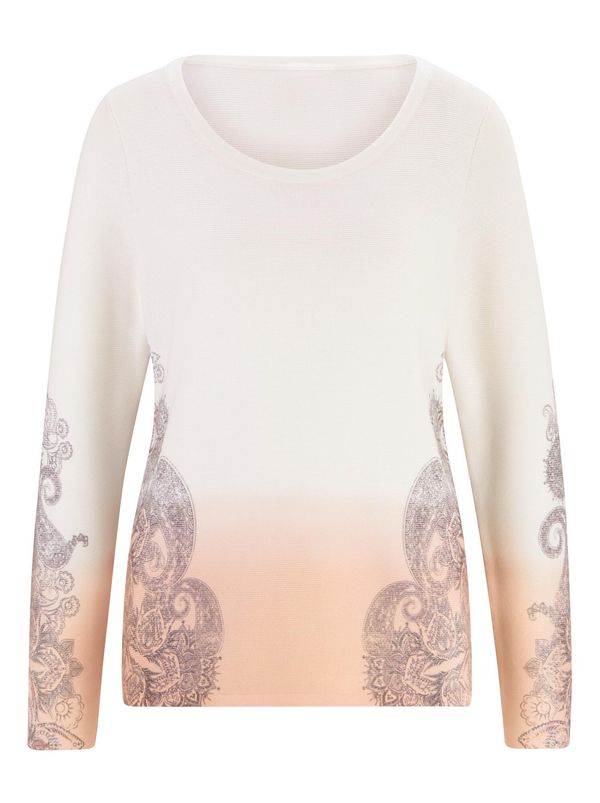 Linea Tesini by heine Linea Tesini by heine Пуловер  пастелнолилаво / пастелно оранжево / бяло