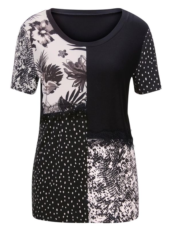 Linea Tesini by heine Linea Tesini by heine Тениска  екрю / нейви синьо / пастелнолилаво / черно