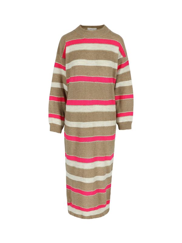 LolaLiza LolaLiza Плетена рокля  светлокафяво / розово / мръсно бяло