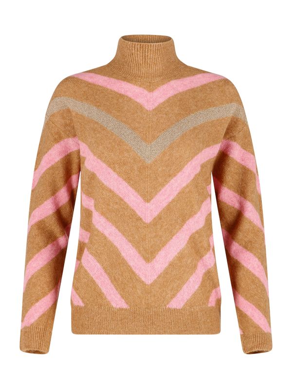 LolaLiza LolaLiza Пуловер  камел / светлозелено / светлорозово